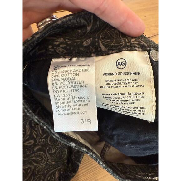 AG for Anthropologie The High Rise Steve Ankle Pant Velvet Paisley 31 - Picture 7 of 8